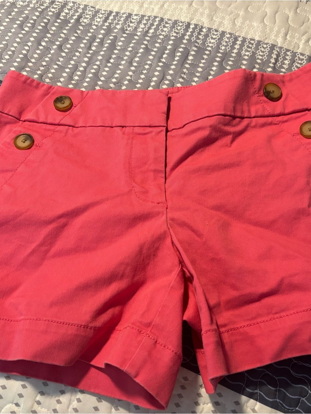 Women's Size 00 Loft Pink Ann Taylor Riviera Sailor Shorts with slash pockets